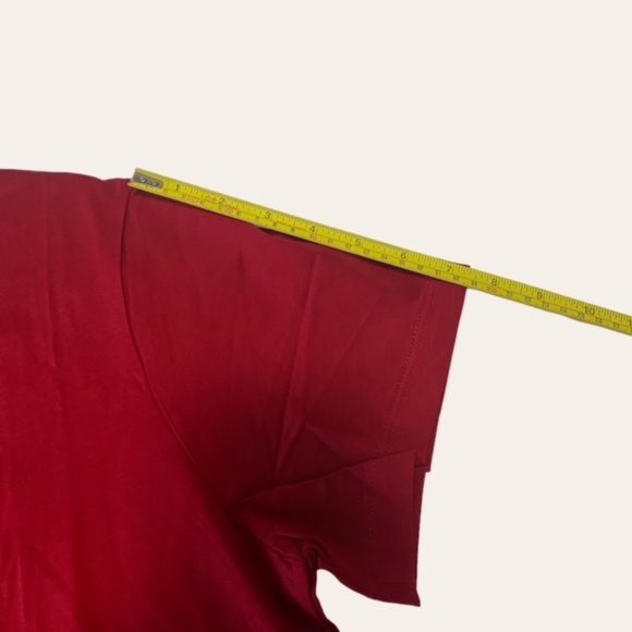 ARMANI JEANS Wine Color T-shirt Rhinestones Letters size L - Picture 9 of 10